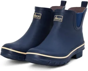 Jileon Womens Ankle Height Waterproof Rubber Rain Boots - Designed For Wide Feet & Wide Calves - Easy to Slip on and Off