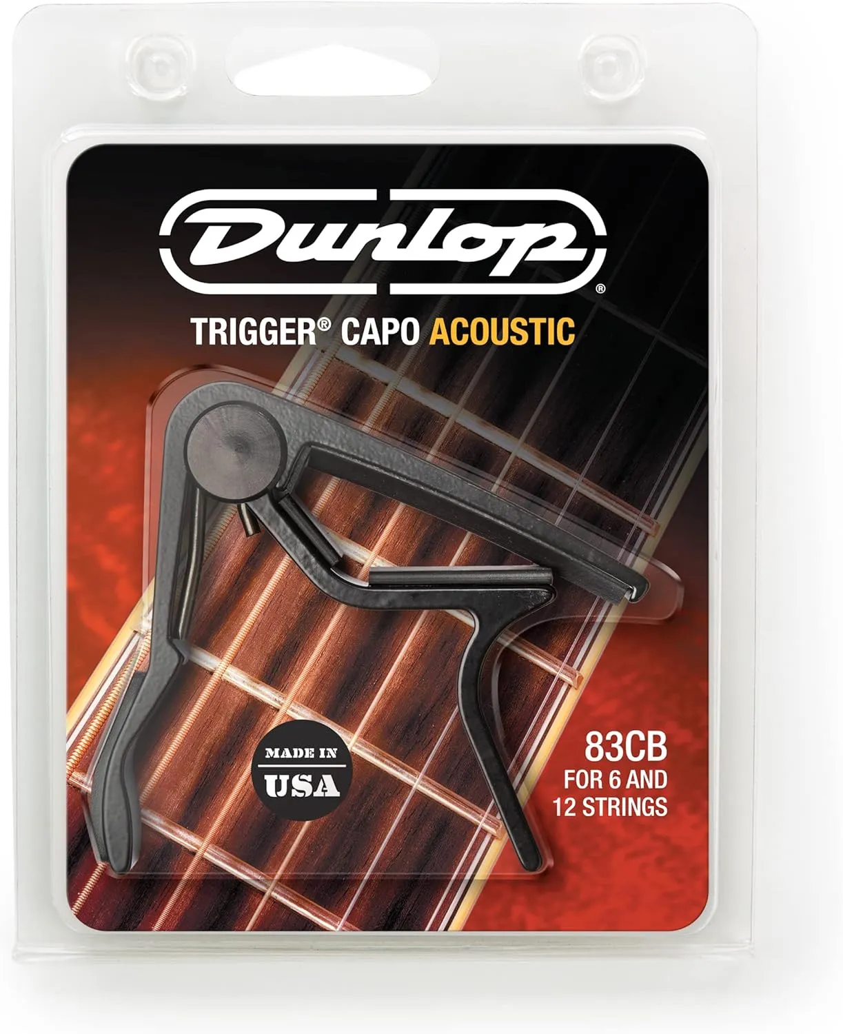 Jim Dunlop Acoustic Trigger, Curved, Black Guitar Capo (83CB)