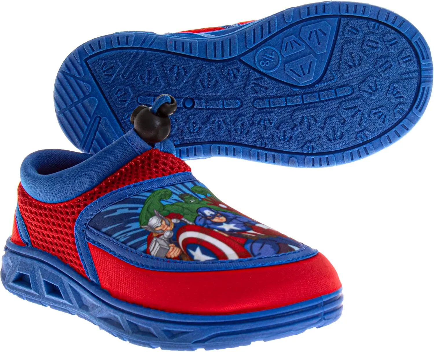 Josmo The Avengers Water Shoes - Spiderman Ironman Captain America Hulk Thor Pool Aqua Socks Slip On Quick Dry (5-10 Toddlers / 11-12 Little Kids)
