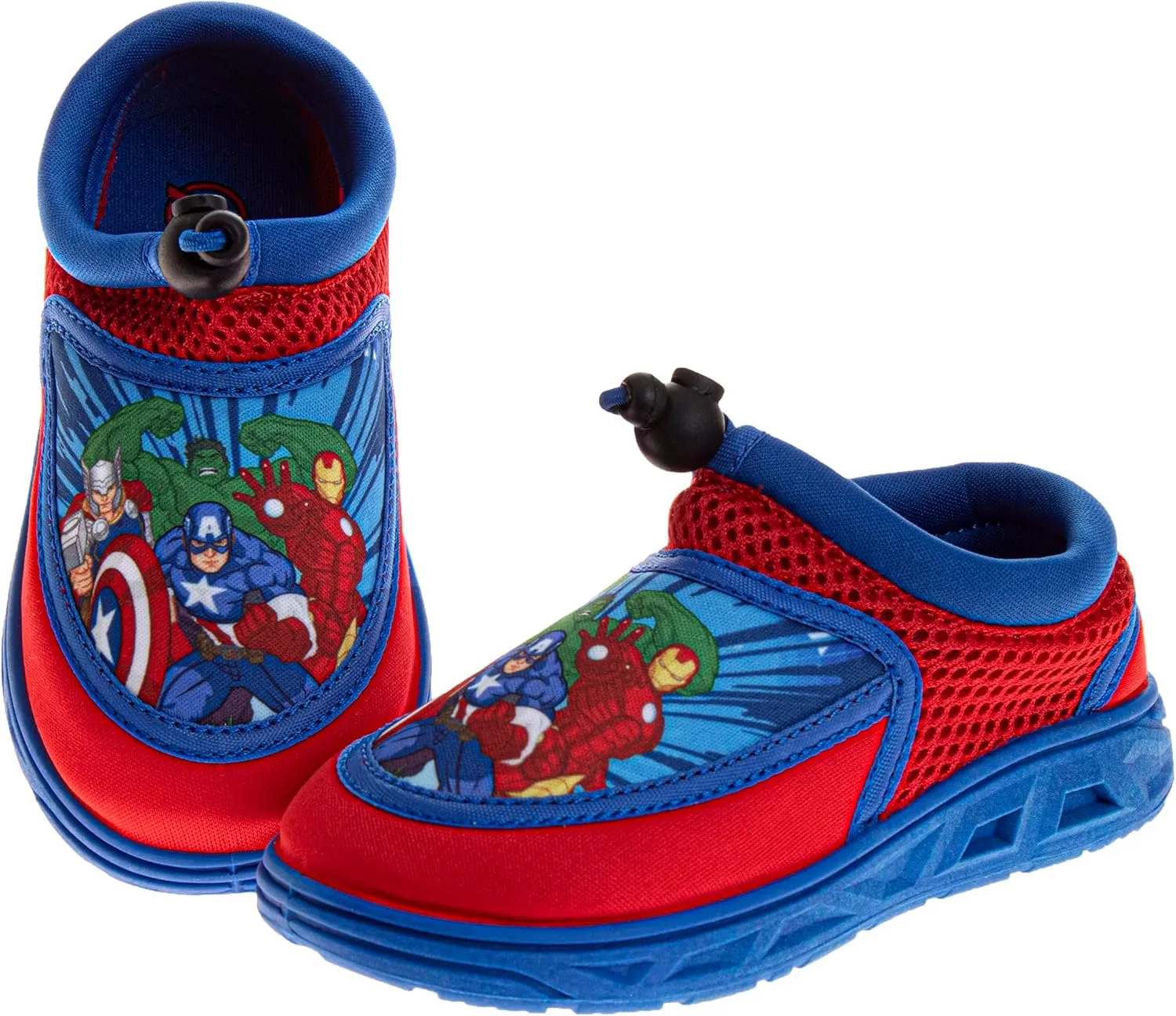 Josmo The Avengers Water Shoes - Spiderman Ironman Captain America Hulk Thor Pool Aqua Socks Slip On Quick Dry (5-10 Toddlers / 11-12 Little Kids)