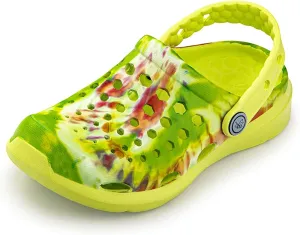 Joybees Kids Active Clog - Comfortable and Easy to Clean Slip-on Water Shoes for Girls and Boys - Citrus Washed Tie Dye - Children's Size 4/Children's Size 5