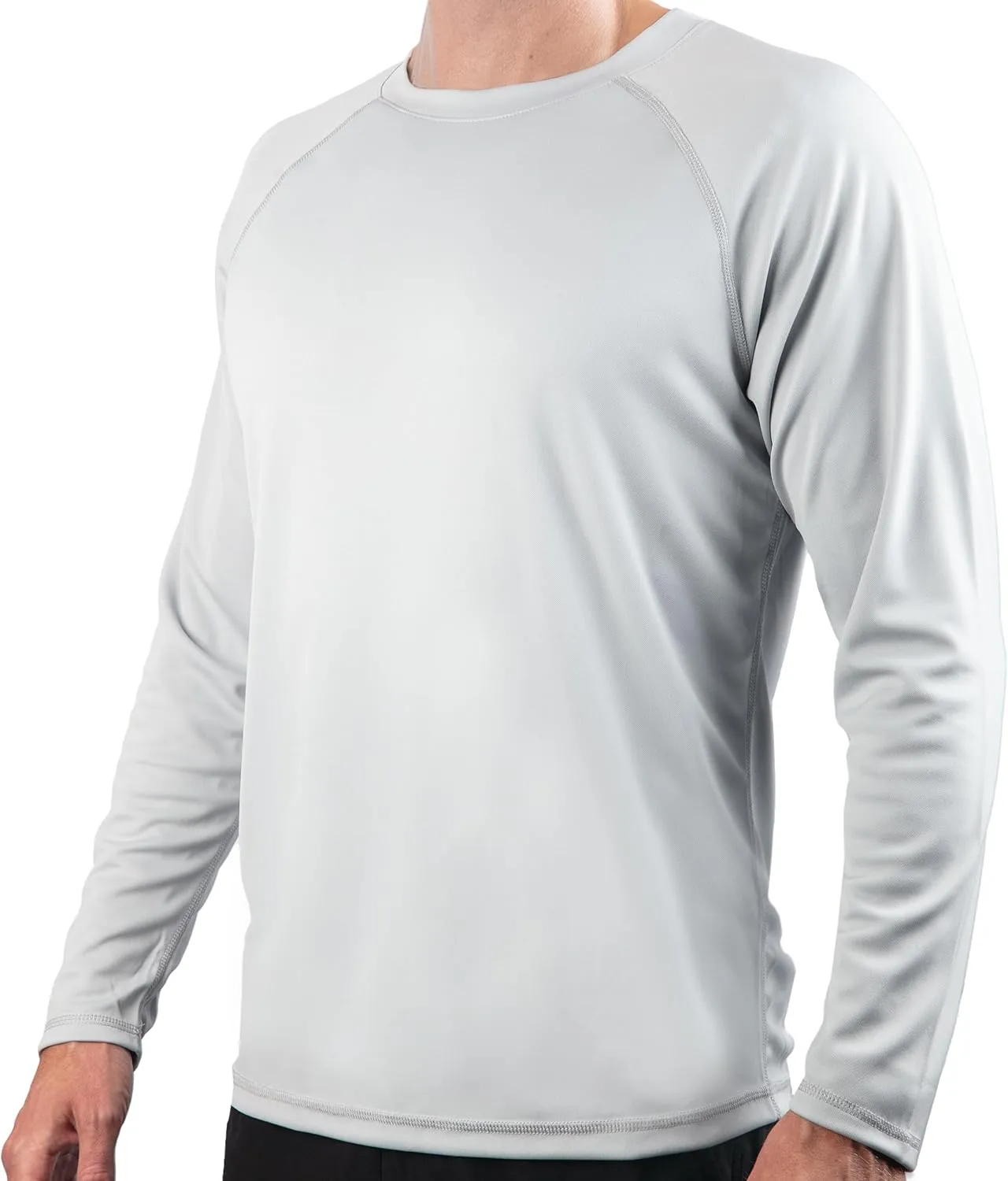 Kanu Surf Men's Rash Guard Long Sleeve Swim Shirts for Men SPF UPF 50 Sun Protection Fishing and Running Shirt