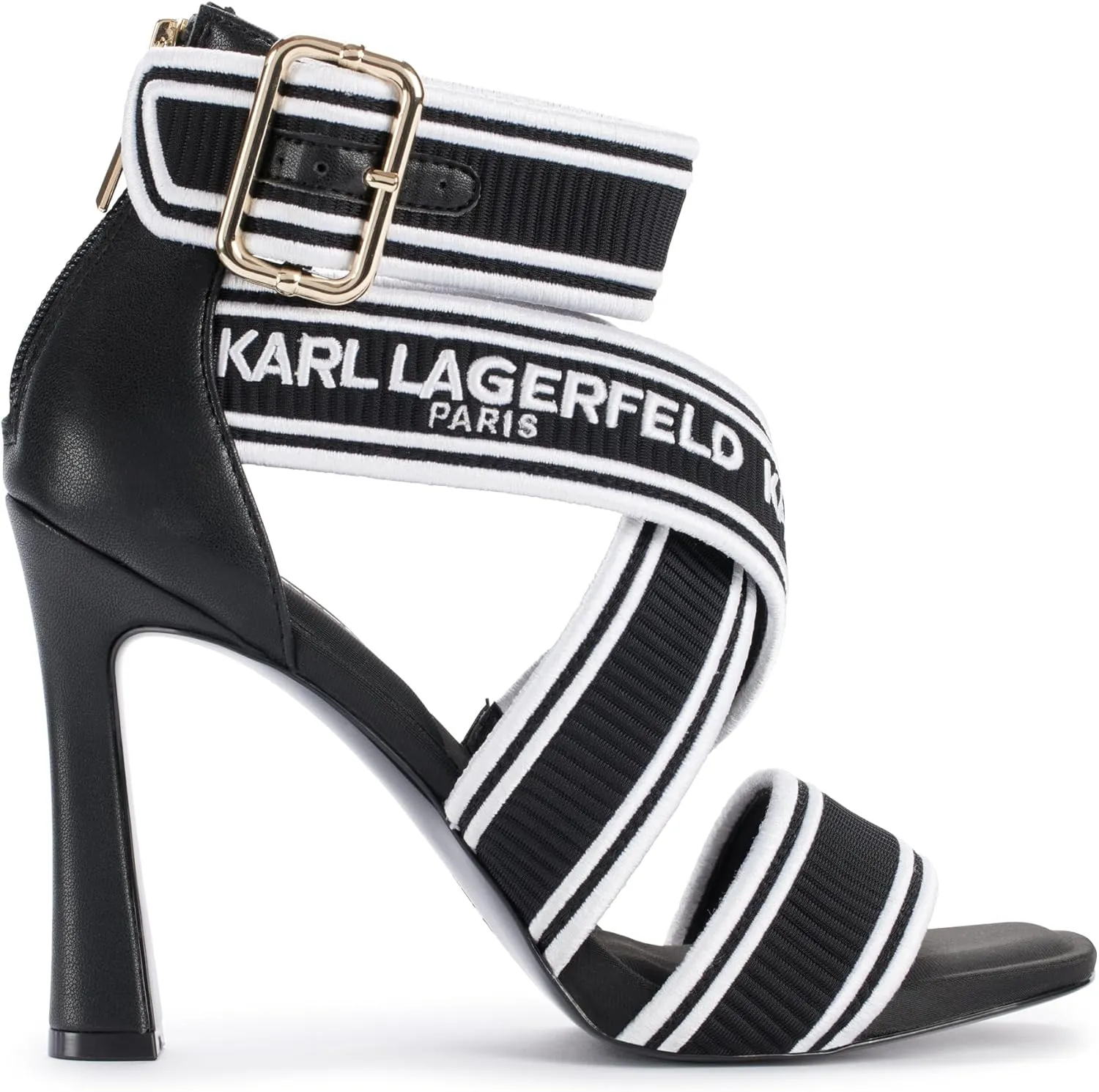 KARL LAGERFELD Women's Cushioned Insole Everyday Careliz-Strappy Sandal Heeled