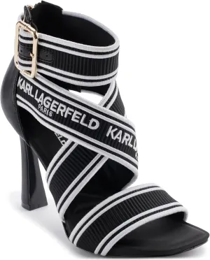 KARL LAGERFELD Women's Cushioned Insole Everyday Careliz-Strappy Sandal Heeled