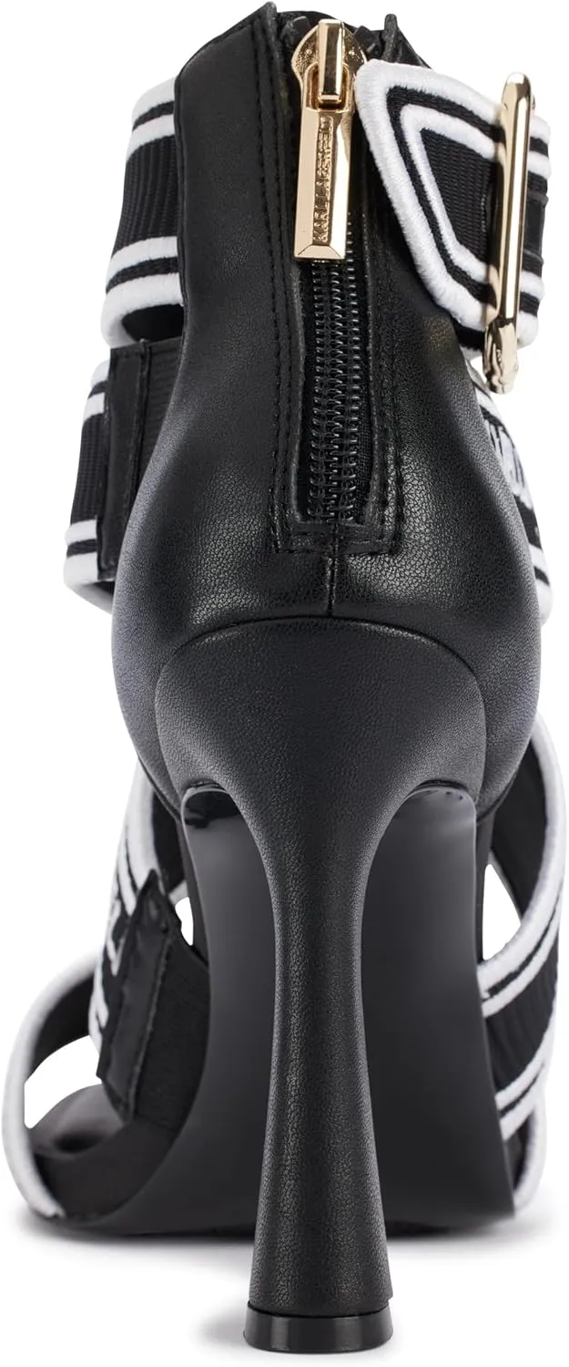 KARL LAGERFELD Women's Cushioned Insole Everyday Careliz-Strappy Sandal Heeled