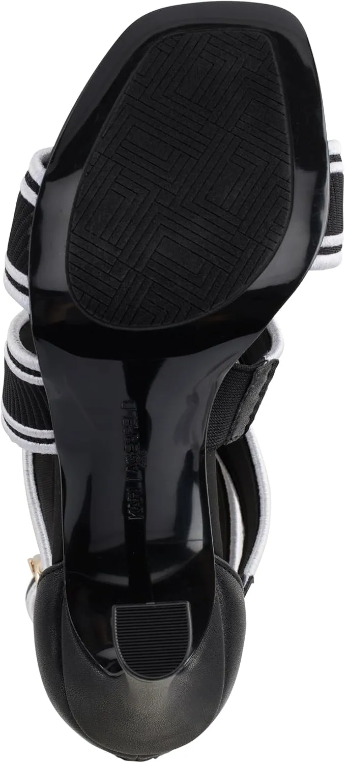 KARL LAGERFELD Women's Cushioned Insole Everyday Careliz-Strappy Sandal Heeled