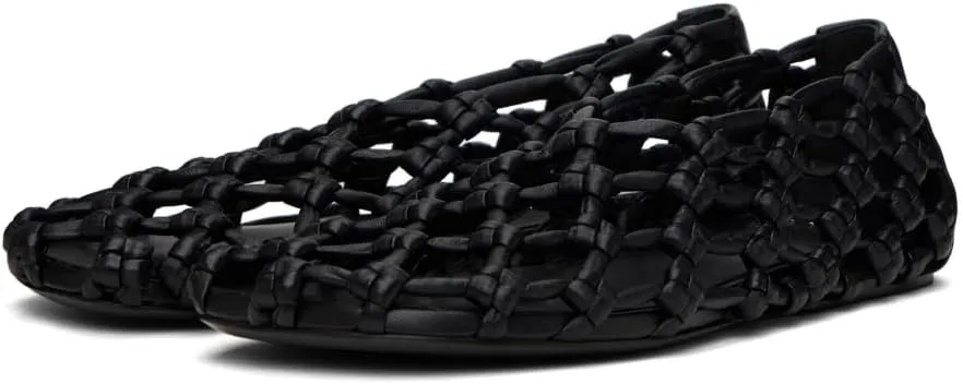 keleimusi Women's Woven Jelly Flats Slip-On Mesh Ballet Flats Sole Lightweight Breathable Summer Slides Hollow Jelly Sandals Beach Ballerina Mary Jane Shoes