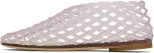 keleimusi Women's Woven Jelly Flats Slip-On Square Toe Mesh Ballet Flats Sole Lightweight Breathable Summer Slides Clear Hollow Jelly Sandals Beach Ballerina Shoes