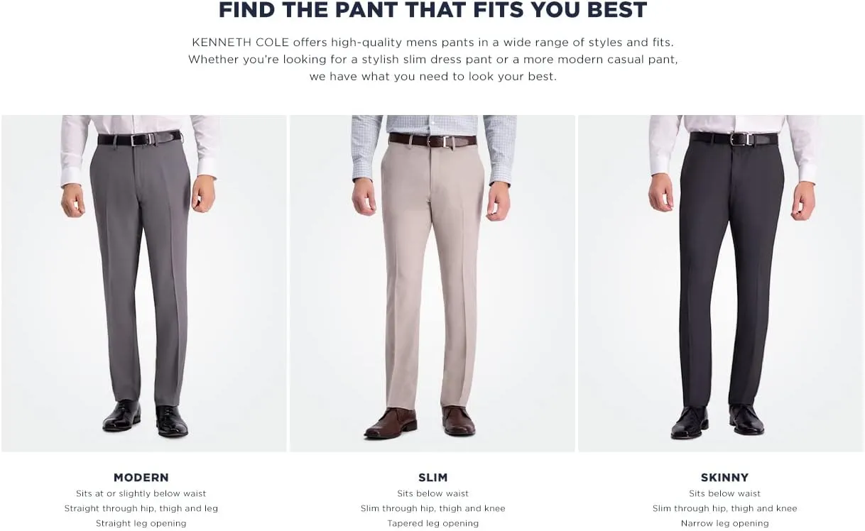 Kenneth Cole REACTION Men's Slim Fit Fashion Patterned Dress Pant