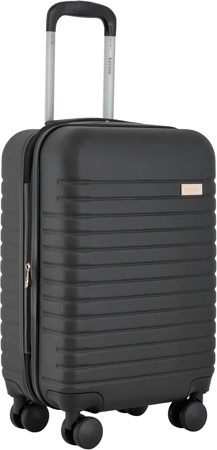 kensie 20" Graceful Hardside Carry-On Luggage, Black