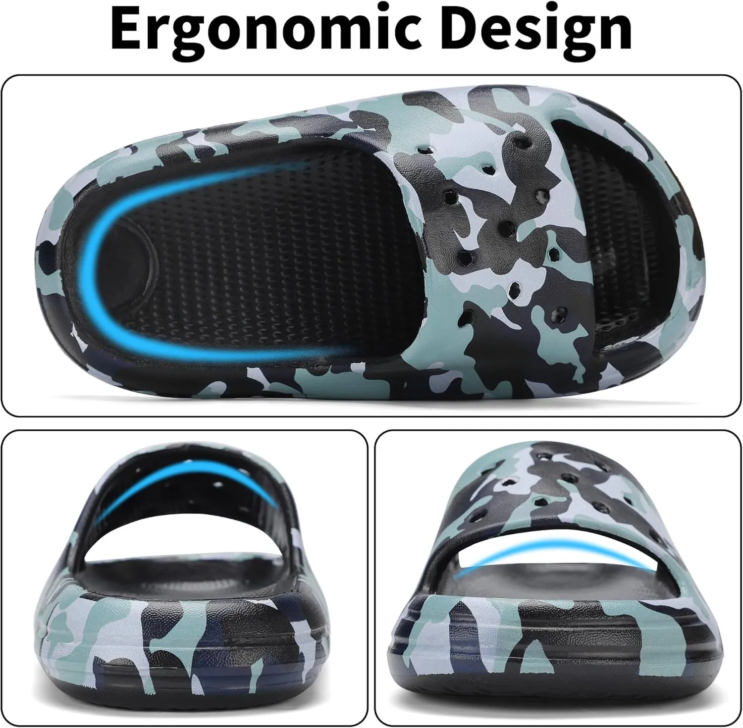 Kids Cloud Slides Boys Girls Non Slip Slip On Shower Sandals, Comfort Slippers for Summer, Pool, Beach, and Water Activities