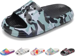 Kids Cloud Slides Boys Girls Non Slip Slip On Shower Sandals, Comfort Slippers for Summer, Pool, Beach, and Water Activities