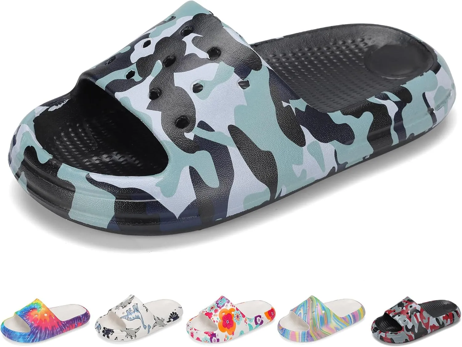 Kids Cloud Slides Boys Girls Non Slip Slip On Shower Sandals, Comfort Slippers for Summer, Pool, Beach, and Water Activities