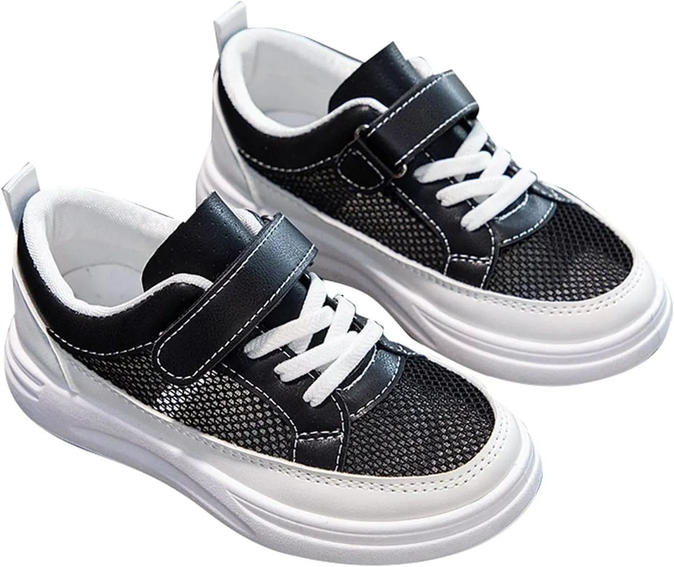Kids Open Toe Lace-Up Sport Shoes Boys Girls Memory Foam Soft Sole Sneaker Mesh Breathable Comfy Non Slip Loafers Shoes