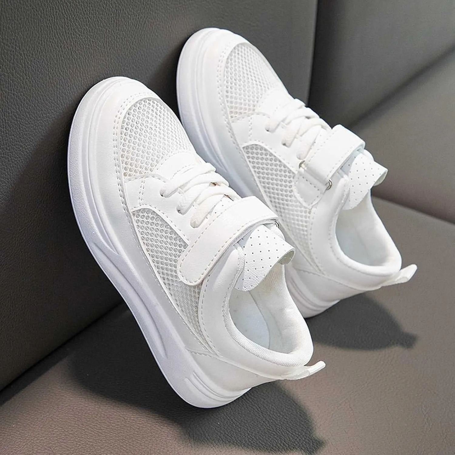 Kids Open Toe Lace-Up Sport Shoes Boys Girls Memory Foam Soft Sole Sneaker Mesh Breathable Comfy Non Slip Loafers Shoes