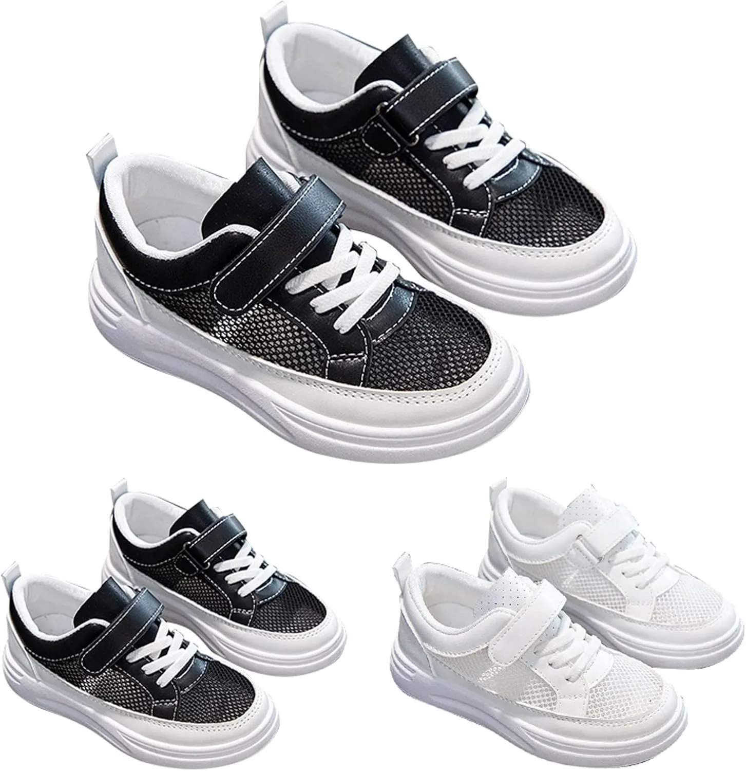 Kids Open Toe Lace-Up Sport Shoes Boys Girls Memory Foam Soft Sole Sneaker Mesh Breathable Comfy Non Slip Loafers Shoes