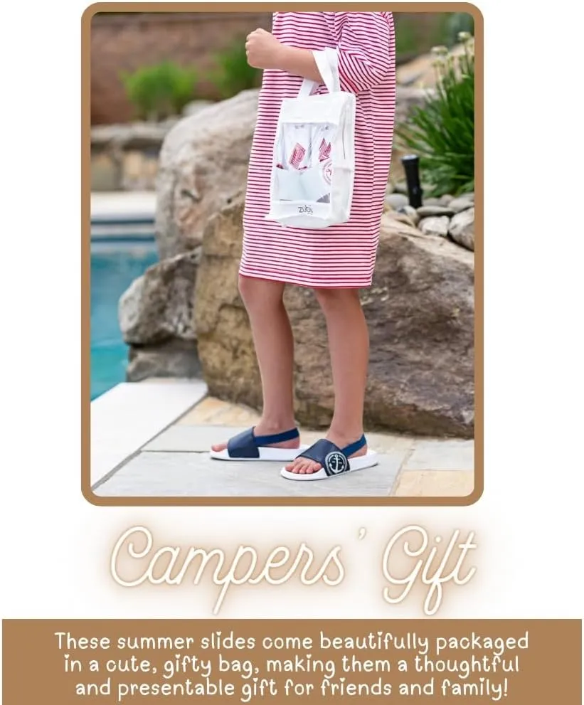 Kids Pool Slippers, Waterproof Slingback Slides, For poolside, Beach, Boating, Sprinkler, Sildes That Stay On Around Water