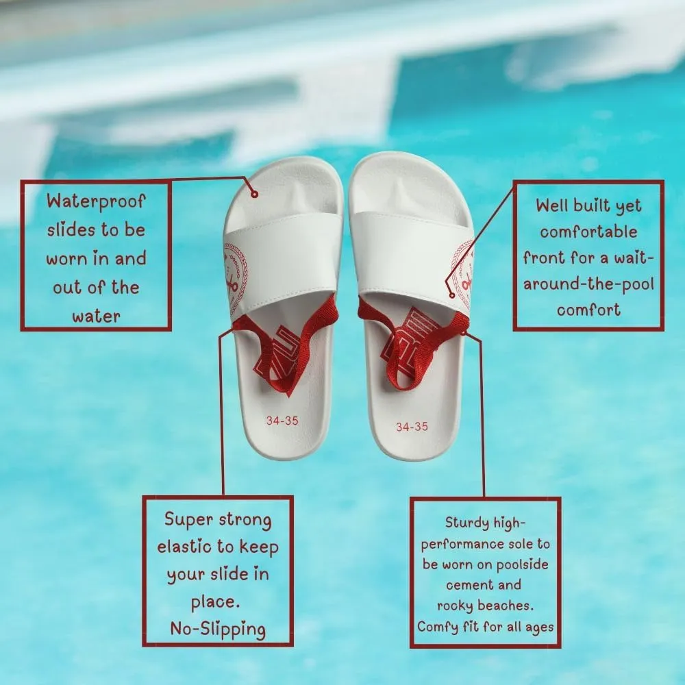 Kids Pool Slippers, Waterproof Slingback Slides, For poolside, Beach, Boating, Sprinkler, Sildes That Stay On Around Water