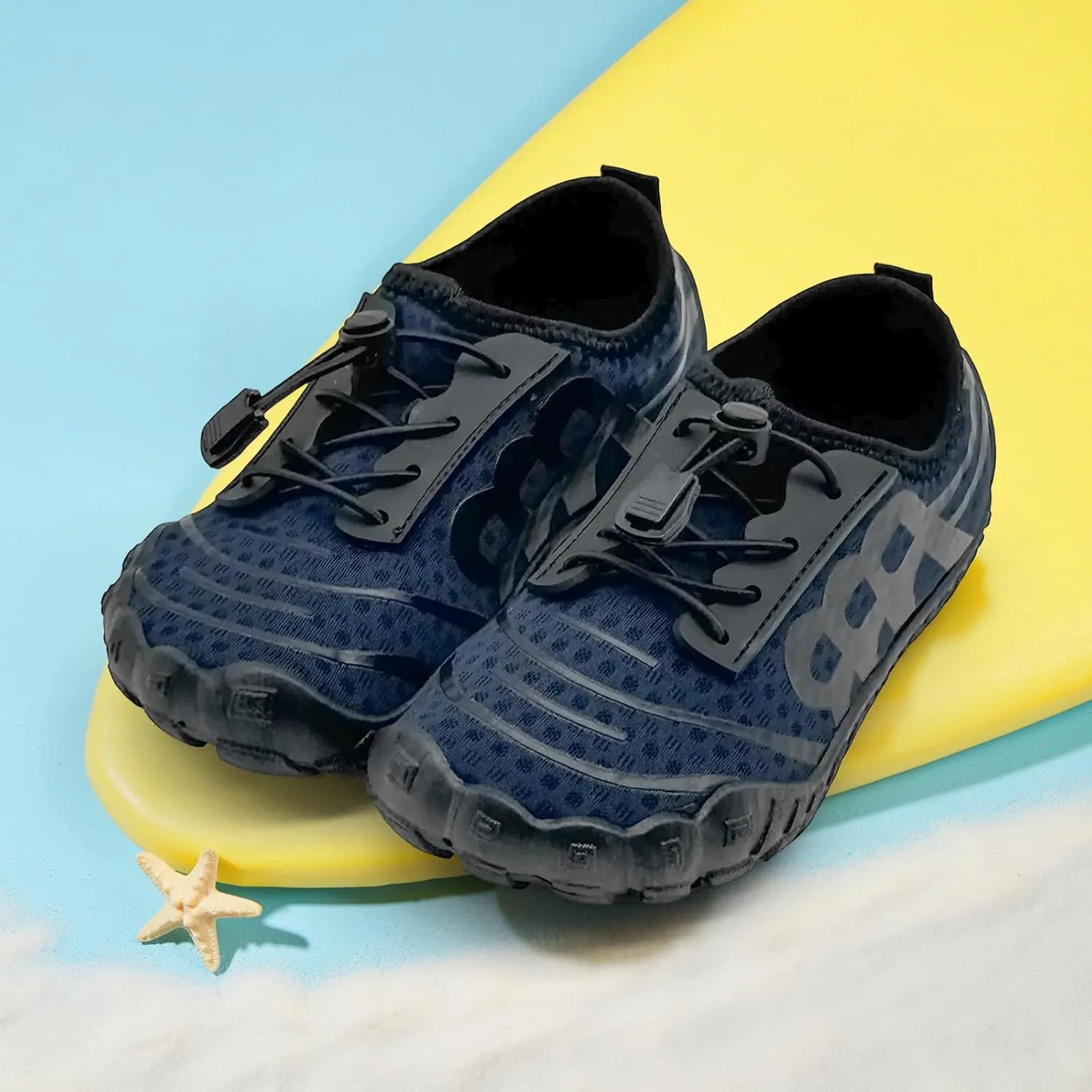 Kids Water Shoes Boys Girls Quick-Dry Beach Lightweight Toddler Barefoot Shoes Slip On Soft Walking Sneakers for Swim Beach Pool Black