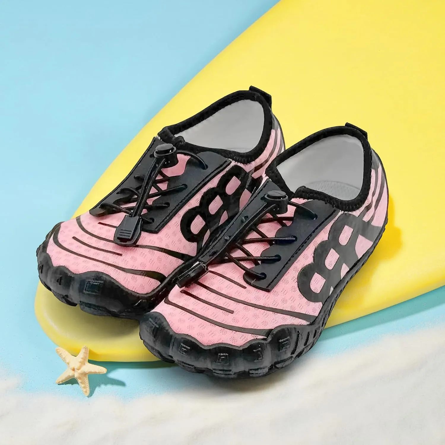 Kids Water Shoes Boys Girls Quick-Dry Beach Lightweight Toddler Barefoot Shoes Slip On Soft Walking Sneakers for Swim Beach Pool Black