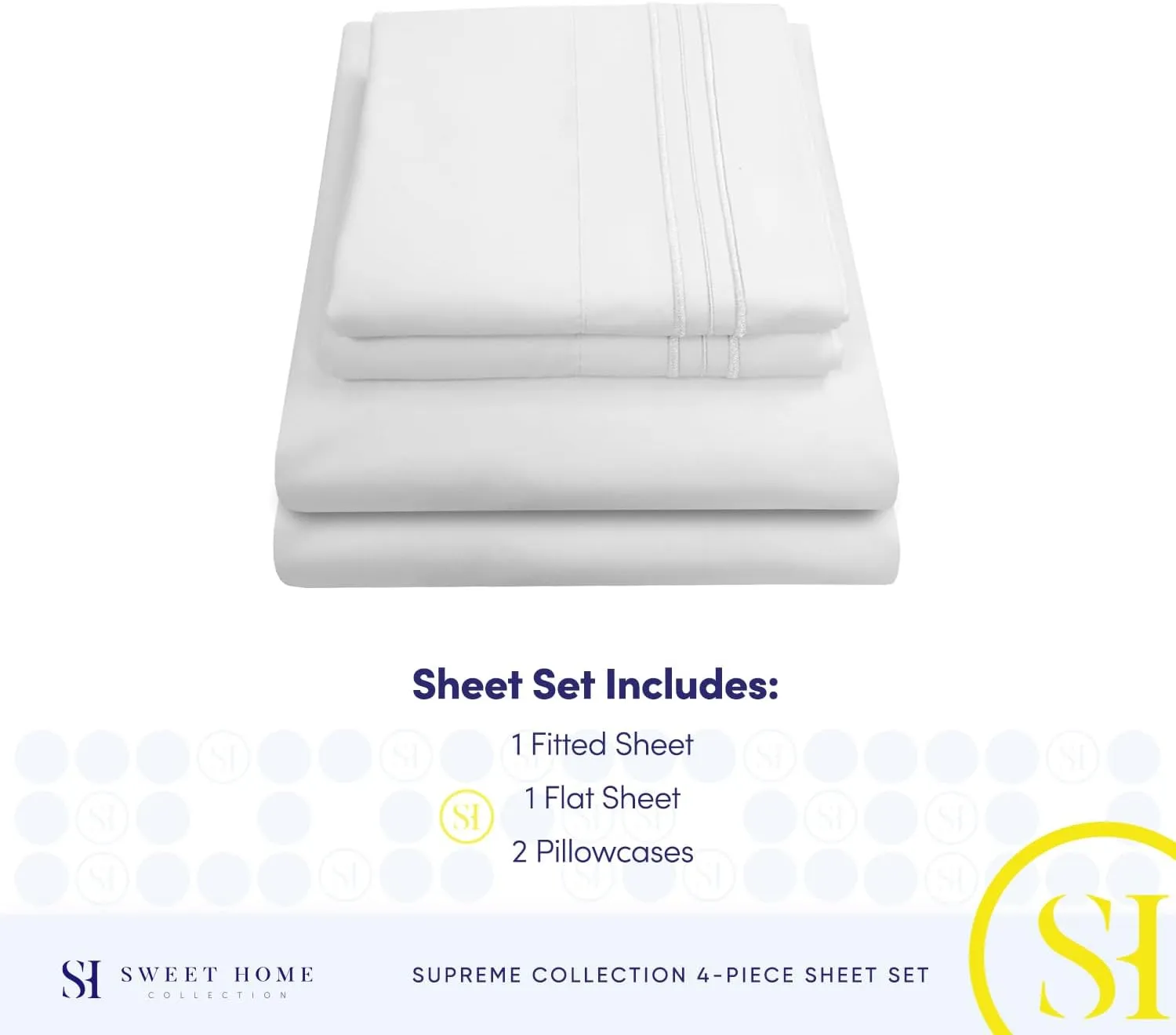 King Size Sheets - Breathable Luxury Bed Sheets with Full Elastic & Secure Corner Straps Built In - 1800 Supreme Collection Extra Soft Deep Pocket Bedding Set, Sheet Set, King, White