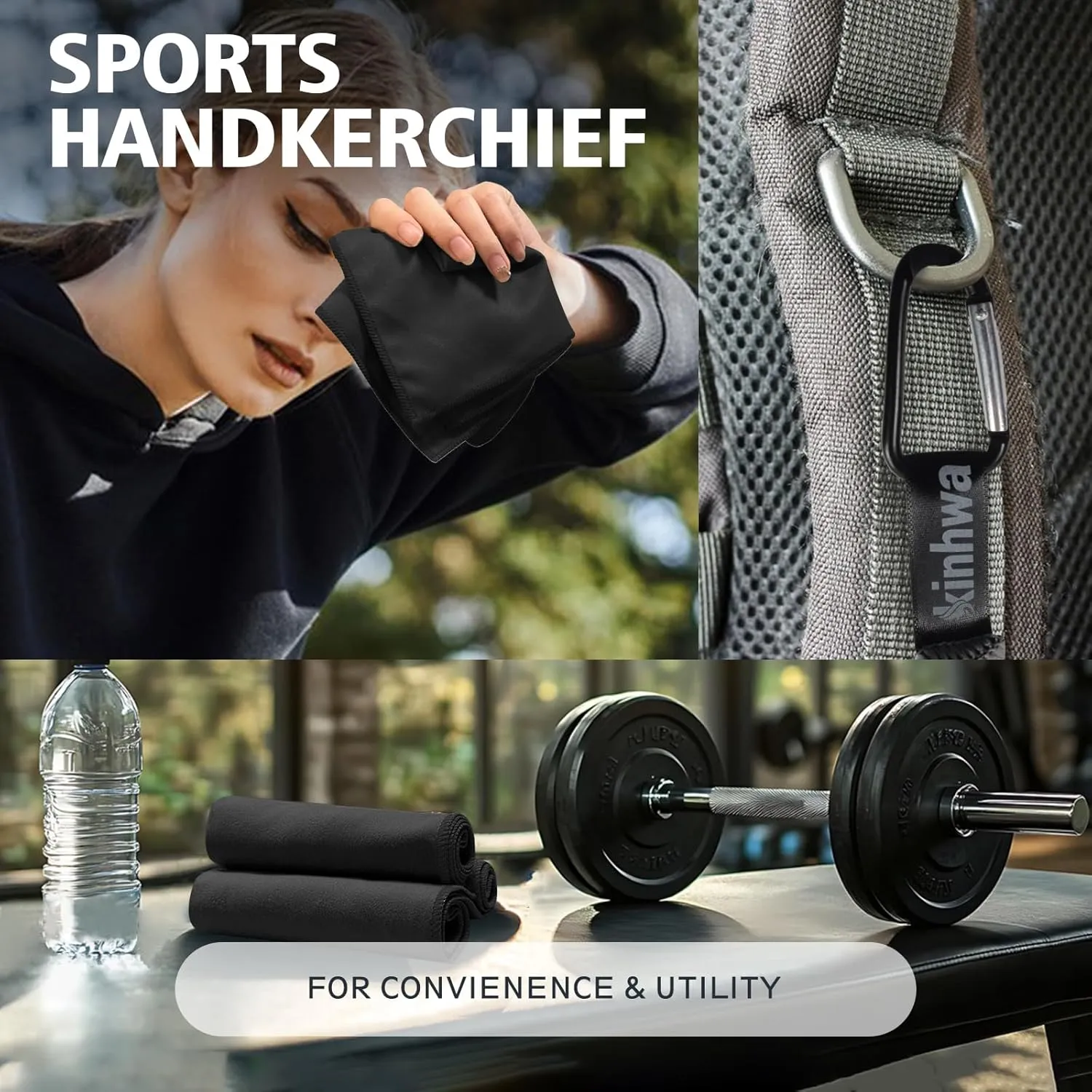 KinHwa Handkerchiefs for Men Sweat Absorbing Handkerchiefs Hankies for Women Quick-Dry Microfiber Sweat Rags Towels for Gym