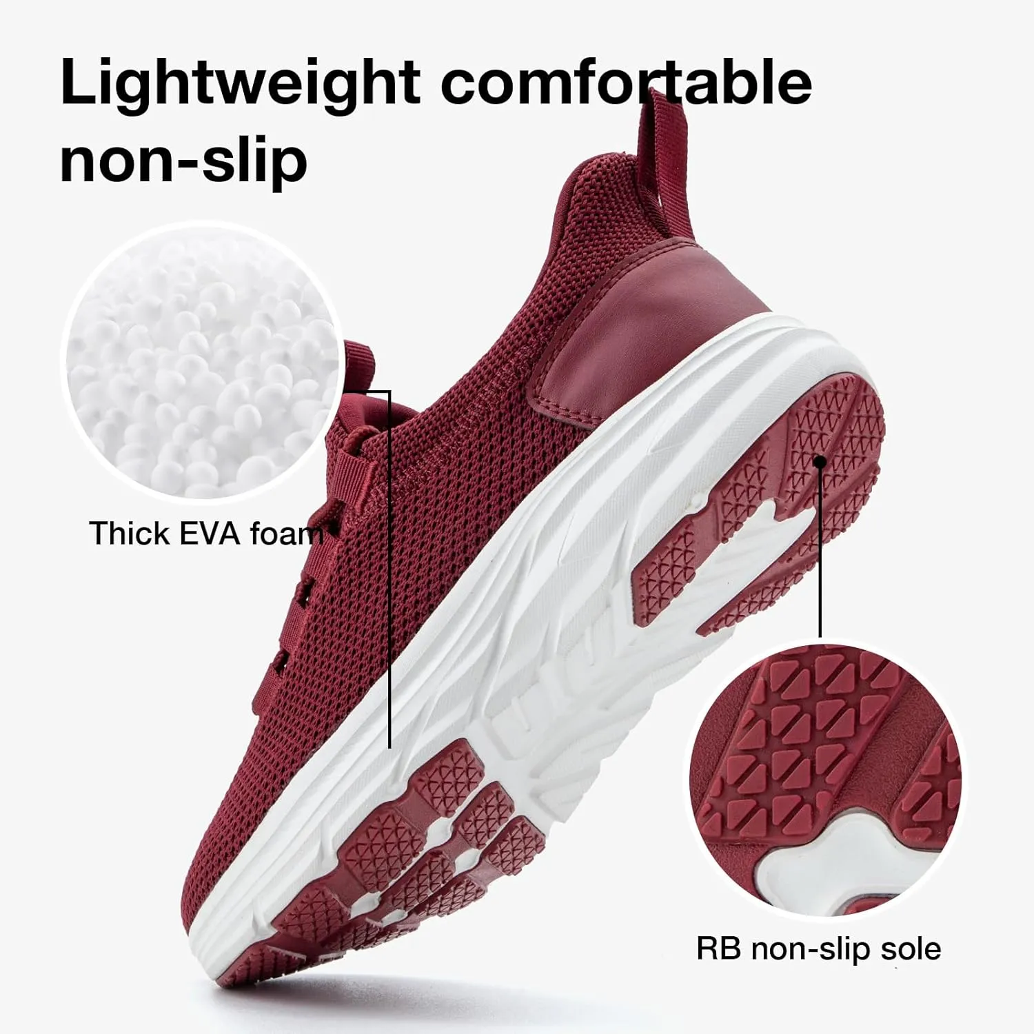 KOLILI Women's Wide Toe Box Shoes Easy Slip On Cushion Walking Sneakers