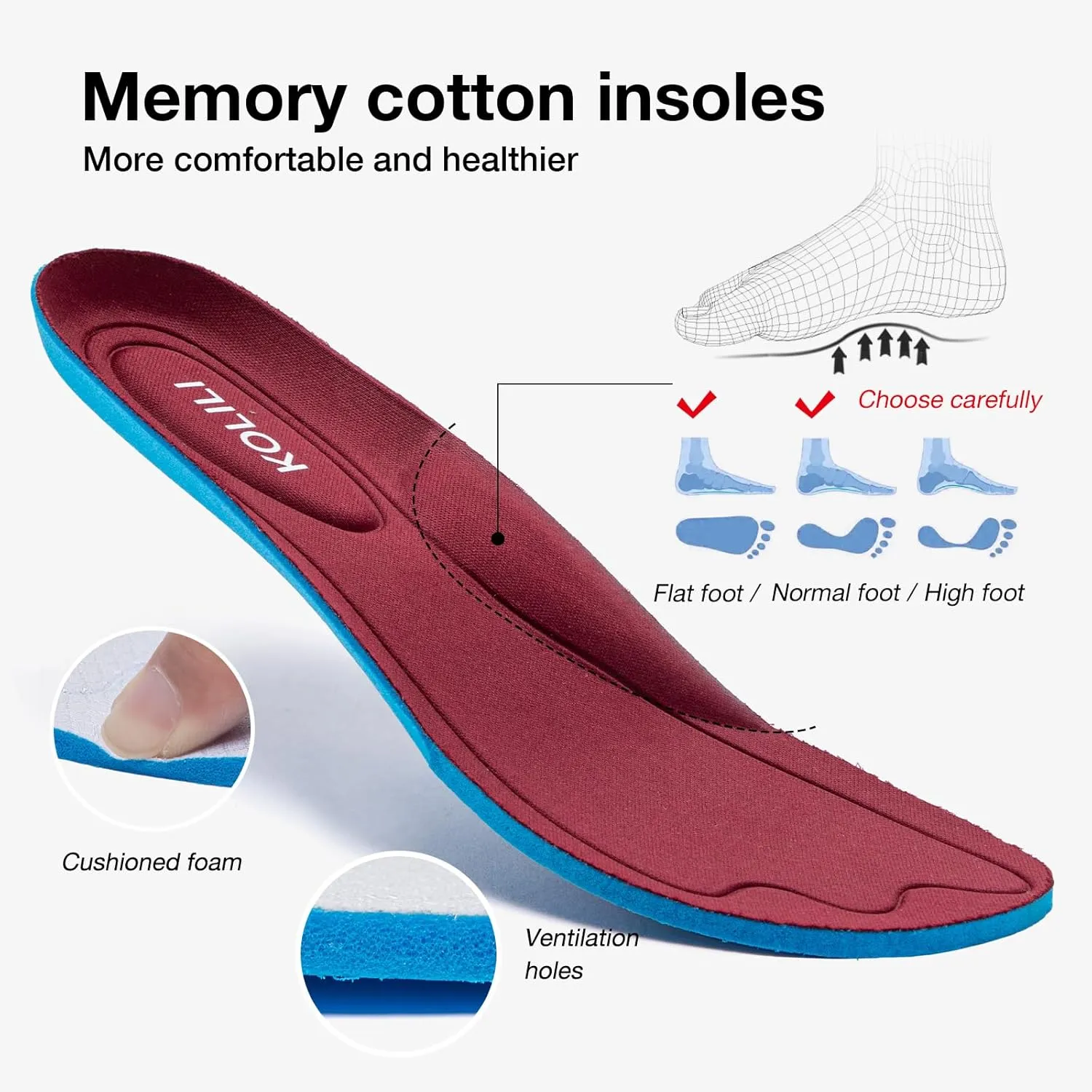 KOLILI Women's Wide Toe Box Shoes Easy Slip On Cushion Walking Sneakers