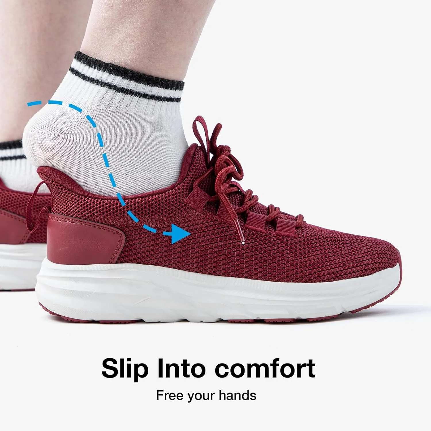 KOLILI Women's Wide Toe Box Shoes Easy Slip On Cushion Walking Sneakers