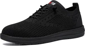 LARNMERN Steel Toe Shoes Men Work Sneaker Puncture Proof Safety Toe Tennis Laces Up Industrial Shoes Light and Comfy(11 Men, Black)
