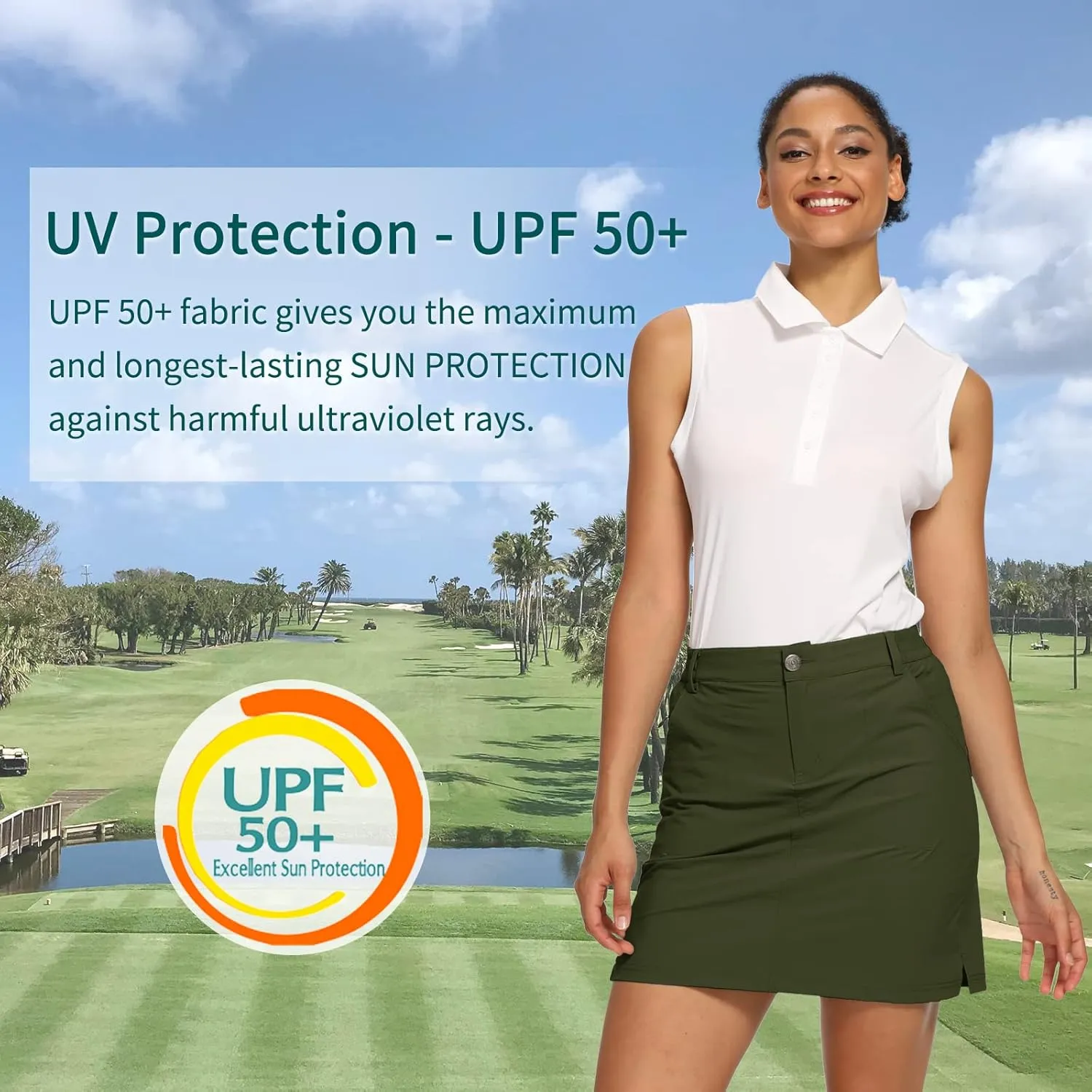 LastFor1 Women's Outdoor Skort Golf Skorts Active Athletic Skort UPF 50  Hiking Casual Skirt Quick Dry with Pockets