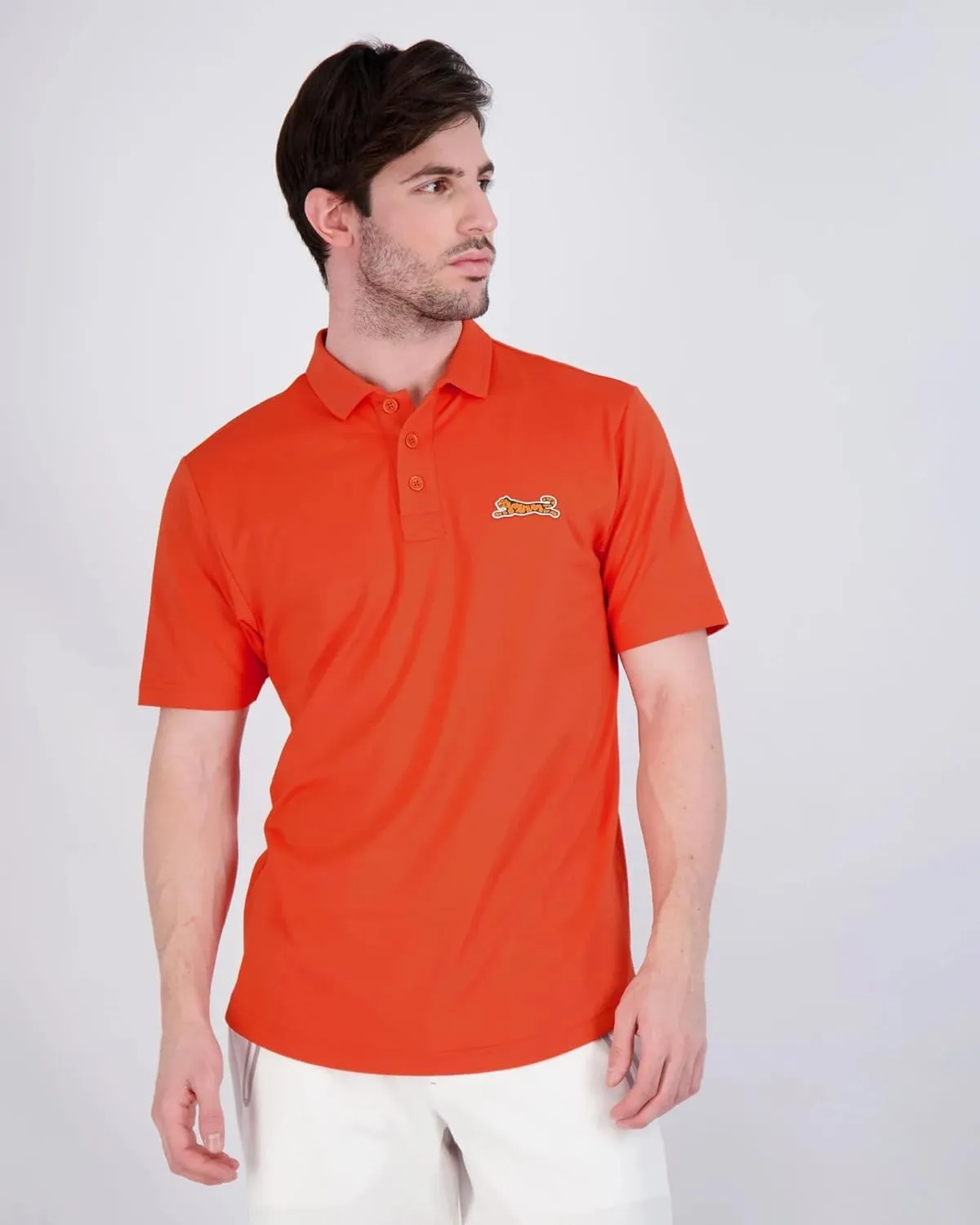 Le TIGRE Mens Classic Polo - Cotton, Polyester, and Elastane Blend Collared Short Sleeve Shirt with Button Closure