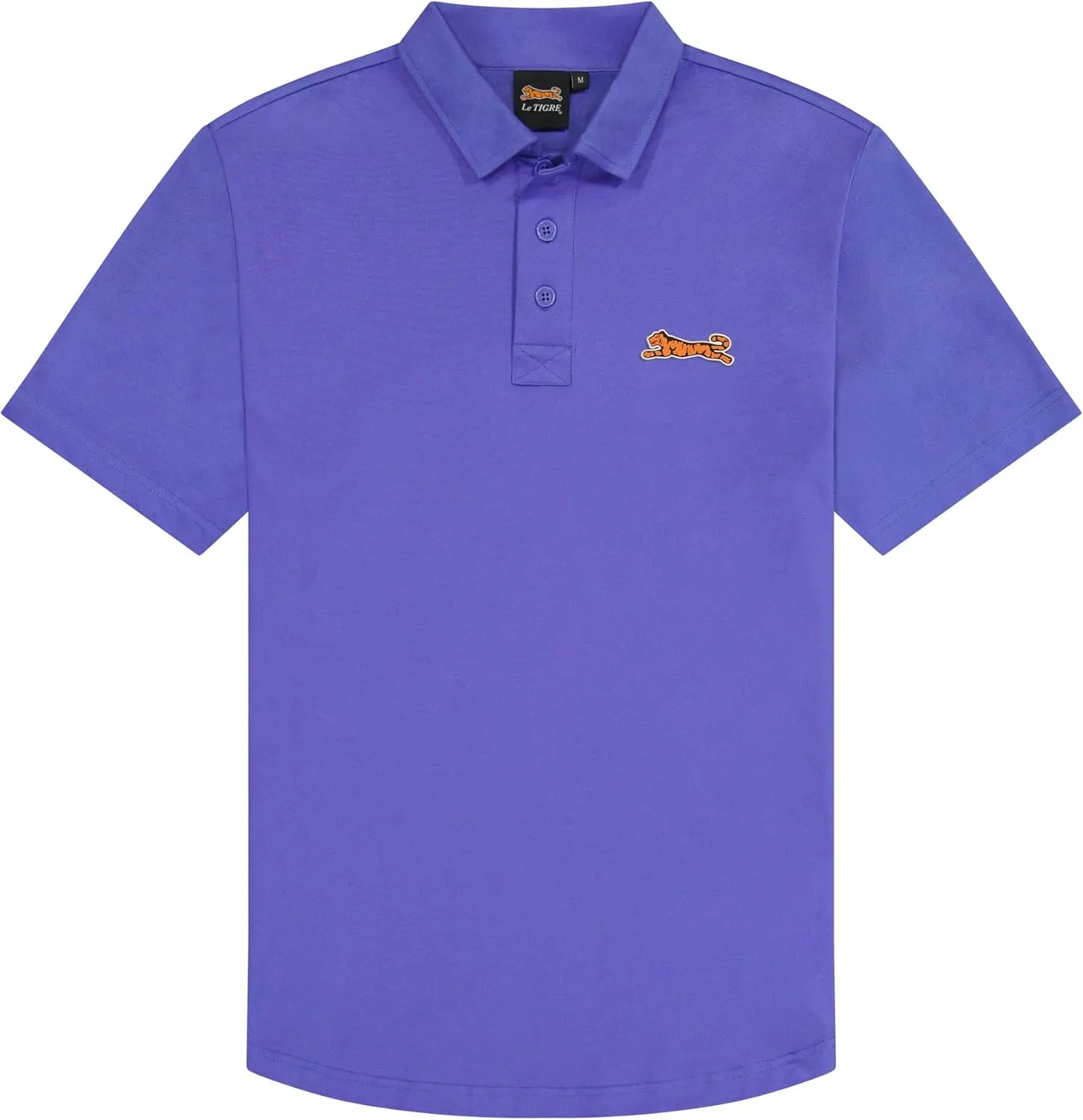 Le TIGRE Mens Classic Polo - Cotton, Polyester, and Elastane Blend Collared Short Sleeve Shirt with Button Closure