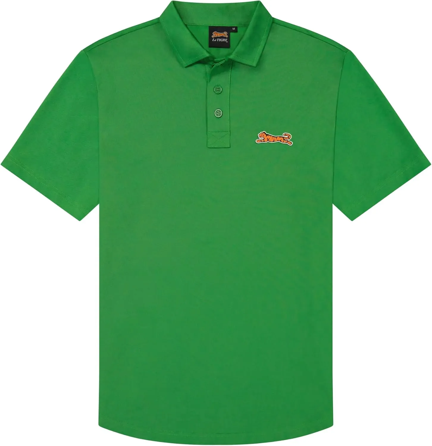 Le TIGRE Mens Classic Polo - Cotton, Polyester, and Elastane Blend Collared Short Sleeve Shirt with Button Closure
