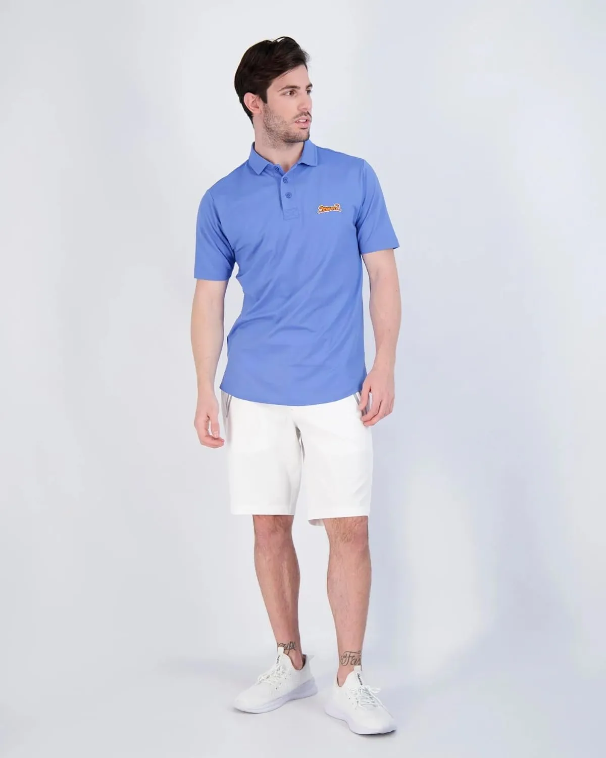 Le TIGRE Mens Classic Polo - Cotton, Polyester, and Elastane Blend Collared Short Sleeve Shirt with Button Closure