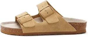 Leather Sandals for Women - Suede Buckle Summer Slides, Comfortable Beach Vacation Sandals, Flat Clogs & Slip on for Women