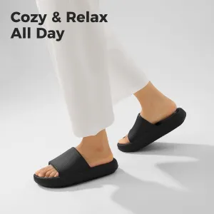 Leevar Cloud Slides for Women and Men - Soft, Comfy, Relax Cloud Slippers, Thick Sole, Non-slip Slides for Men, Easy to Clean, Shower, Swimming, Beach, Indoor and Outdoor Slides for Men
