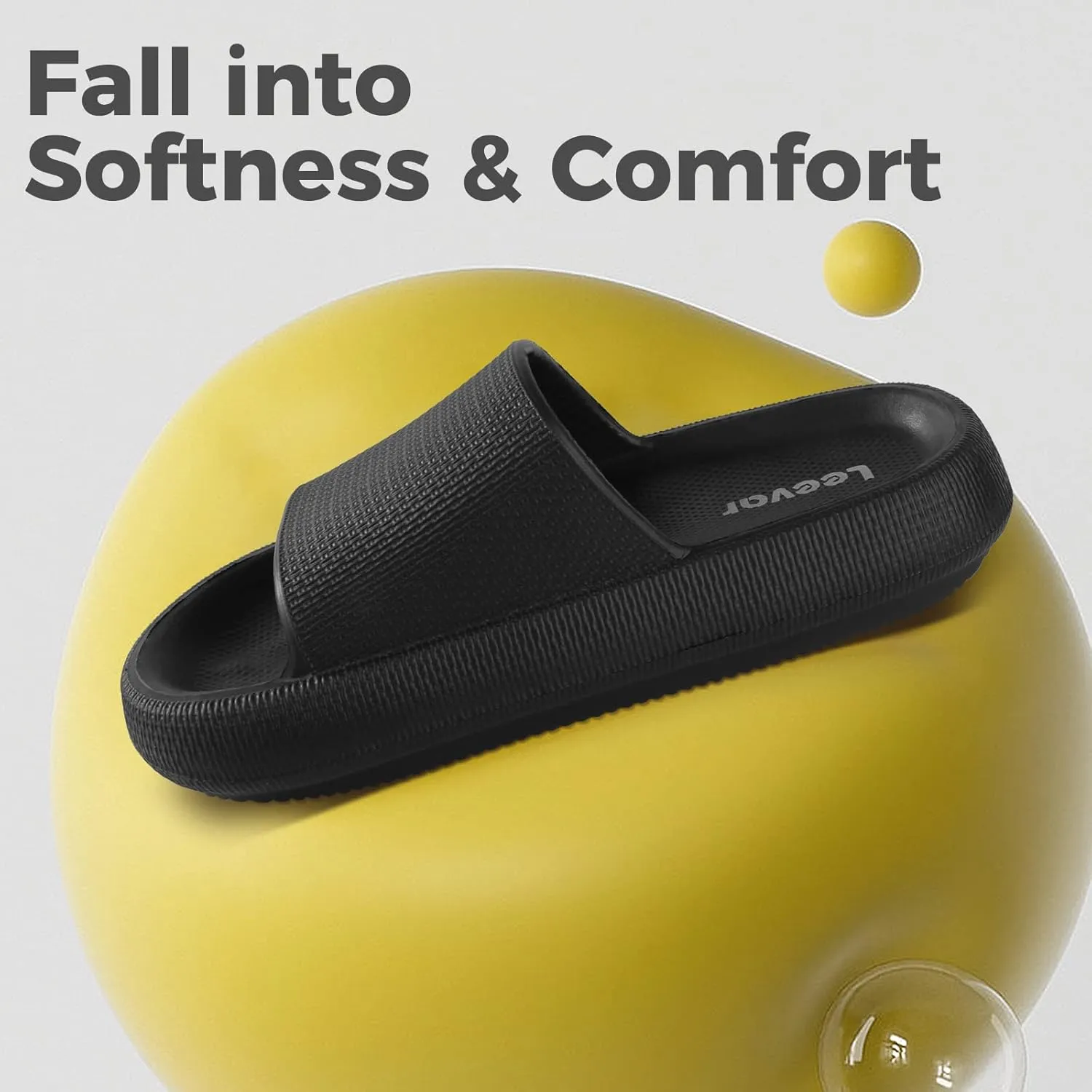 Leevar Cloud Slides for Women and Men - Soft, Comfy, Relax Cloud Slippers, Thick Sole, Non-slip Slides for Men, Easy to Clean, Shower, Swimming, Beach, Indoor and Outdoor Slides for Men