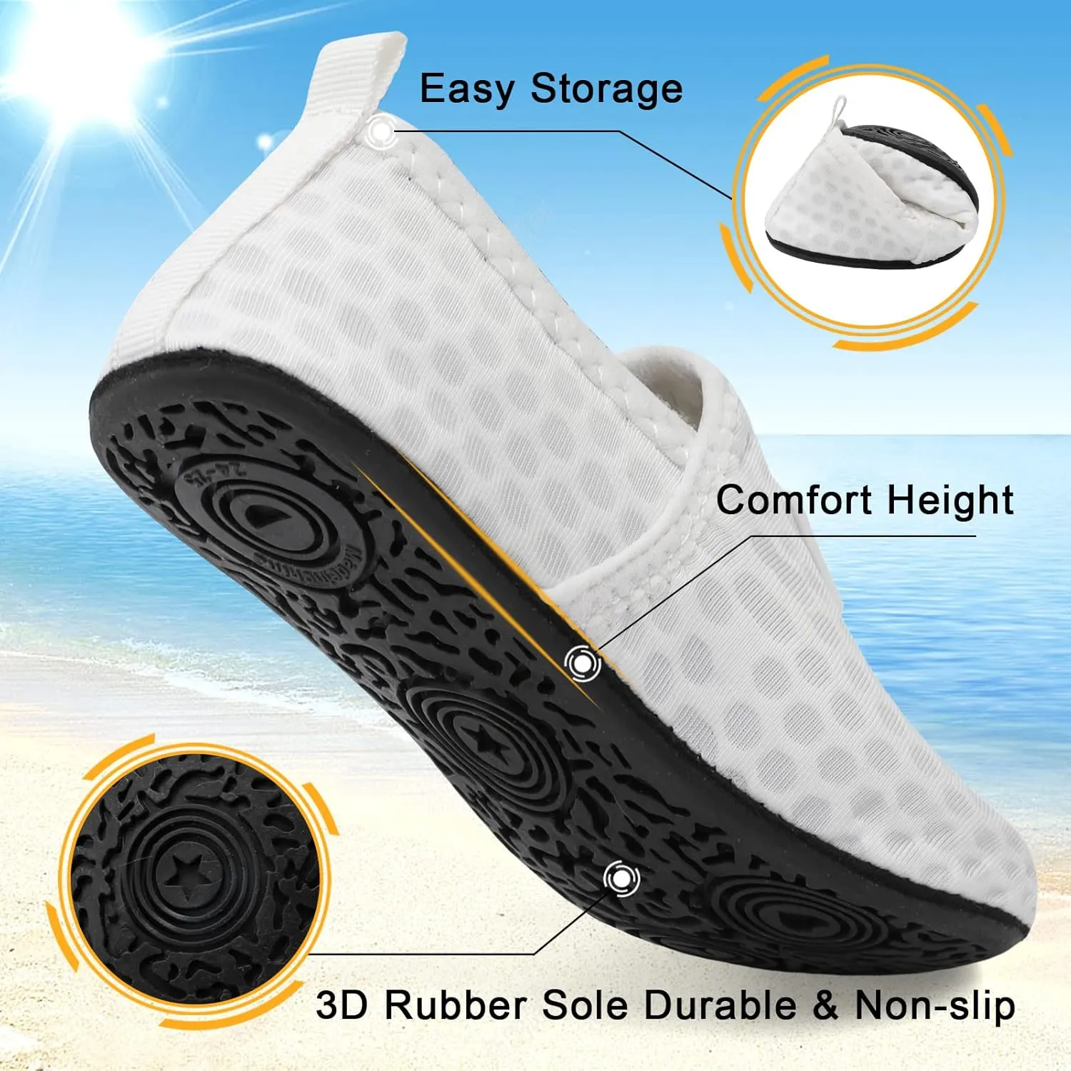 Lefflow Toddler Water Shoes Kids Quick Dry Beach Swim Socks Shoes Baby Non Slip House Slippers