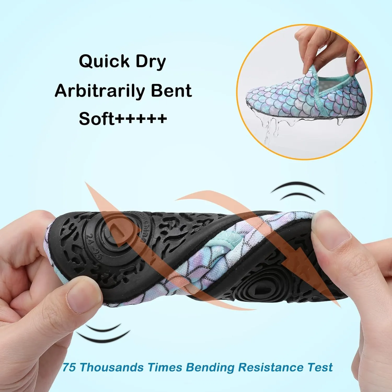 Lefflow Toddler Water Shoes Kids Quick Dry Beach Swim Socks Shoes Baby Non Slip House Slippers