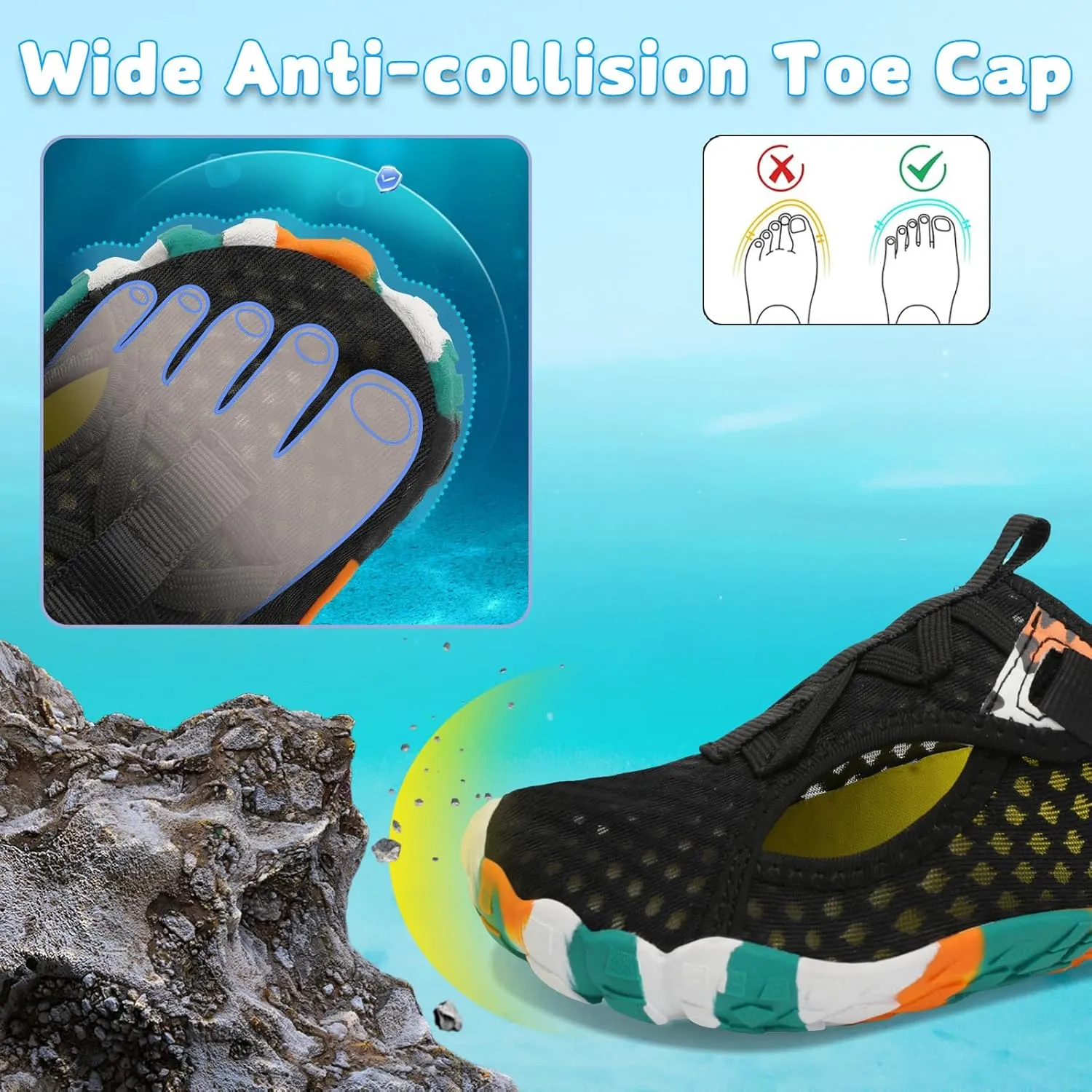 LeIsfIt Kids Water Shoes Boys Girls Swim Beach Shoes Toddler Barefoot Water Sport Shoes Quick-Dry Lightweight Aqua Socks Pool Sand Shoes