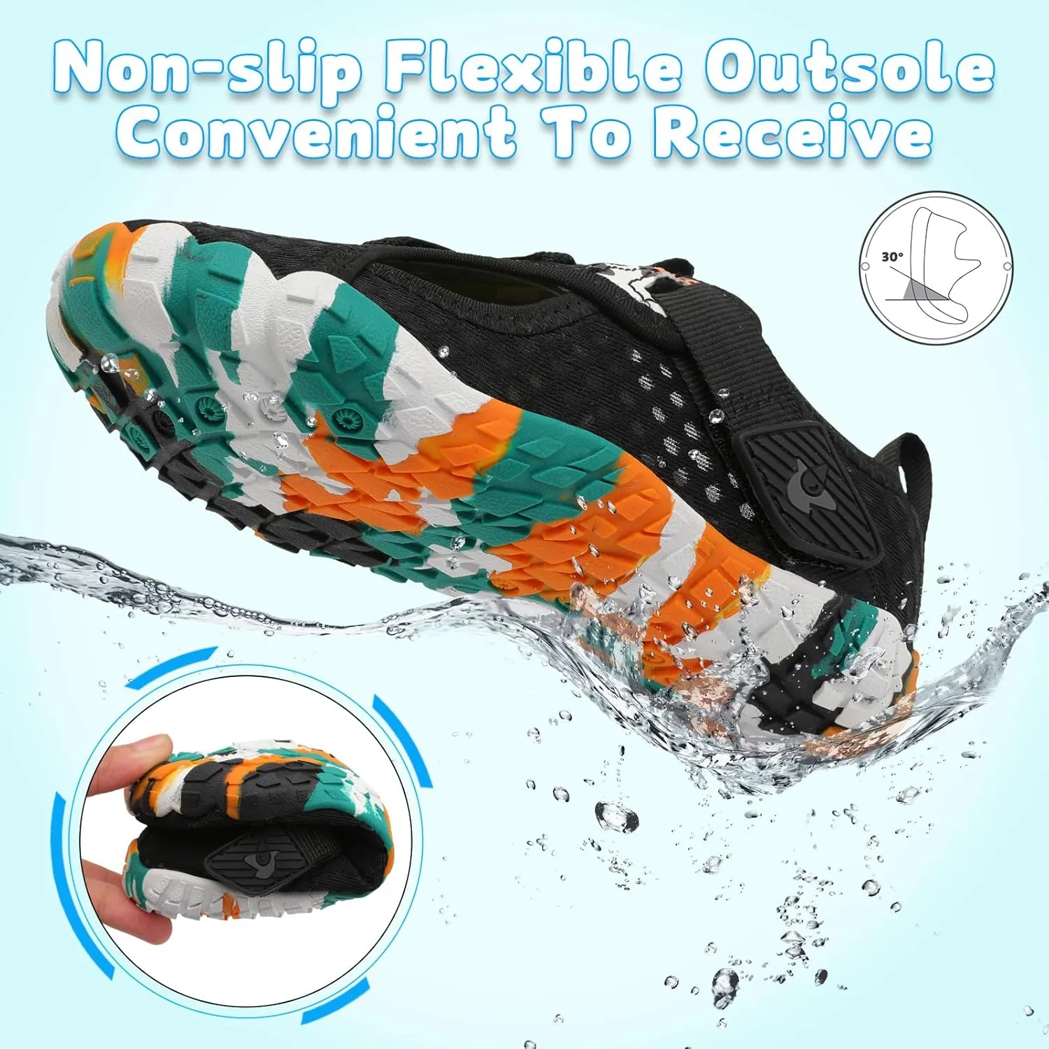 LeIsfIt Kids Water Shoes Boys Girls Swim Beach Shoes Toddler Barefoot Water Sport Shoes Quick-Dry Lightweight Aqua Socks Pool Sand Shoes