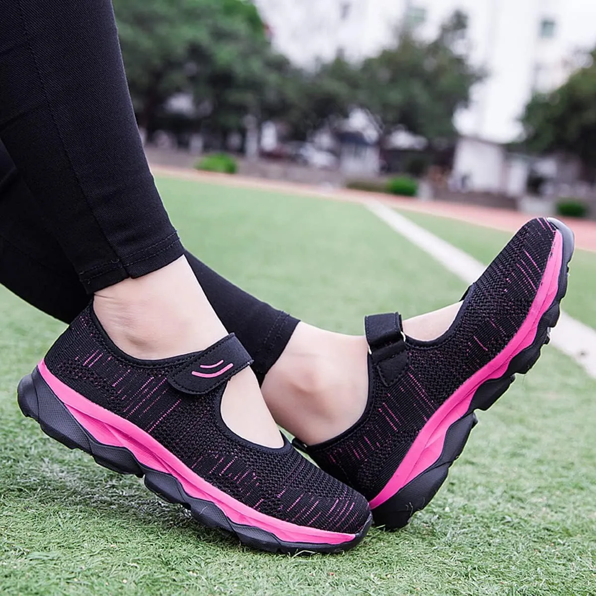 LIBINXIF Women's Walking Shoes Sock Sneakers Slip on Mesh Air Cushion Comfortable Wedge Easy Shoes Platform Loafers