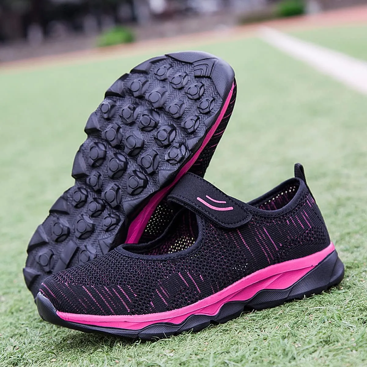 LIBINXIF Women's Walking Shoes Sock Sneakers Slip on Mesh Air Cushion Comfortable Wedge Easy Shoes Platform Loafers
