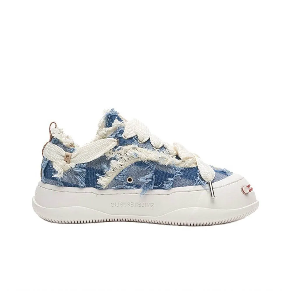 Light Blue Plaid Denim Canvas SB Sneaker