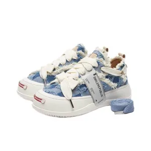 Light Blue Plaid Denim Canvas SB Sneaker