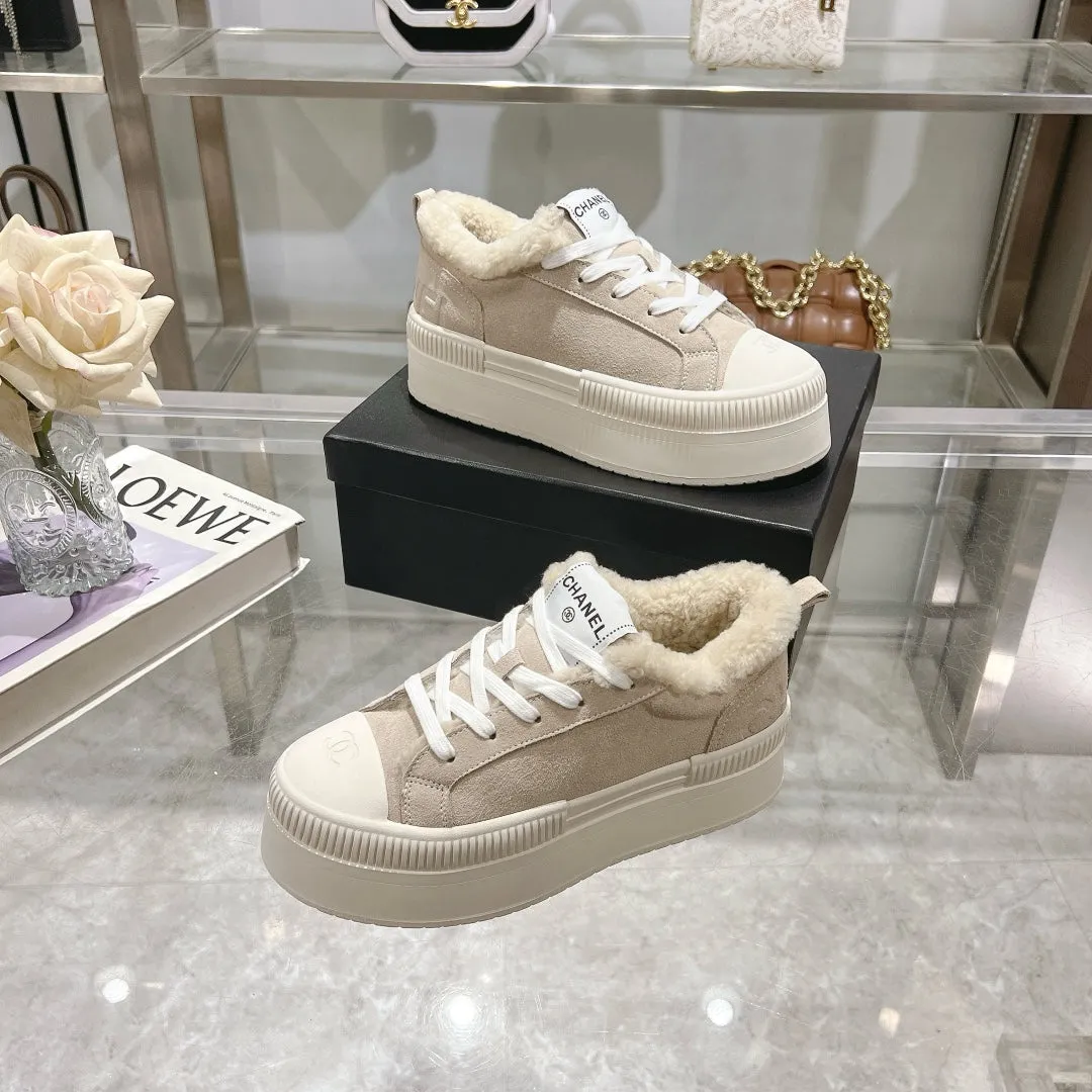Light CHANEL With Wool Sneaker VR-enabled Summer markdown Suede 944557  Beige Lining