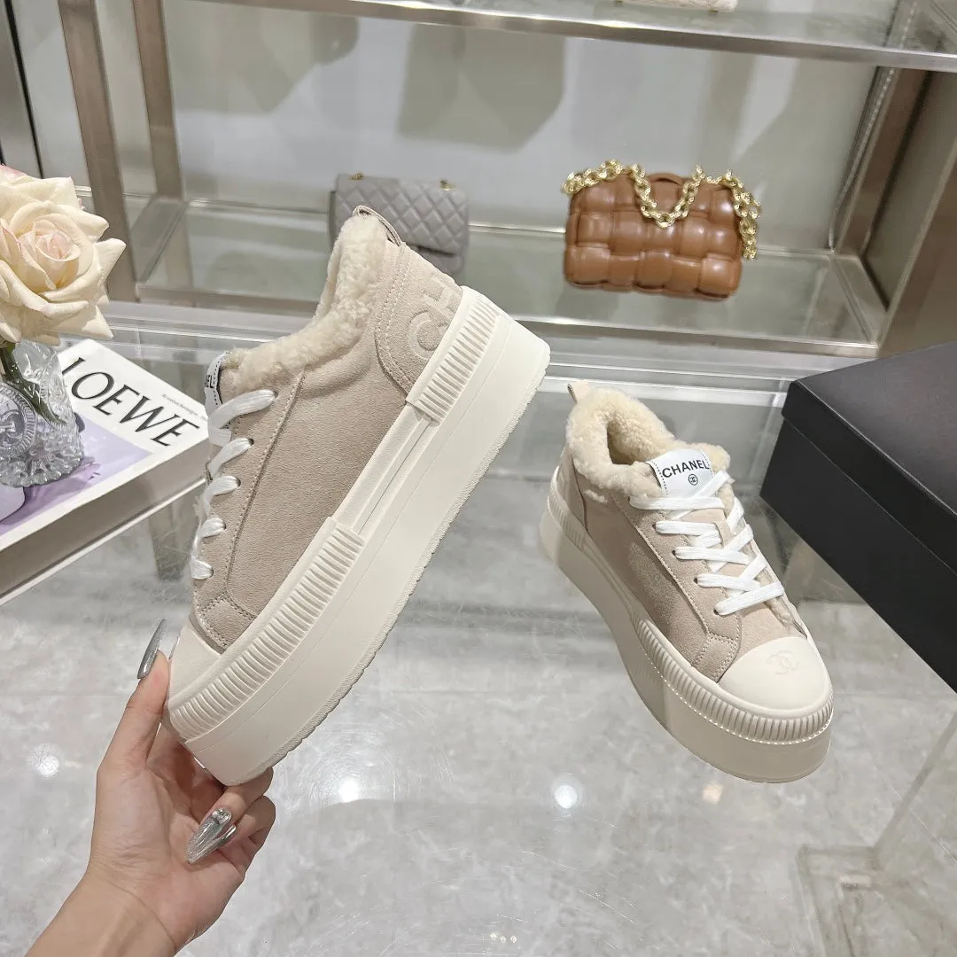 Light CHANEL With Wool Sneaker VR-enabled Summer markdown Suede 944557  Beige Lining