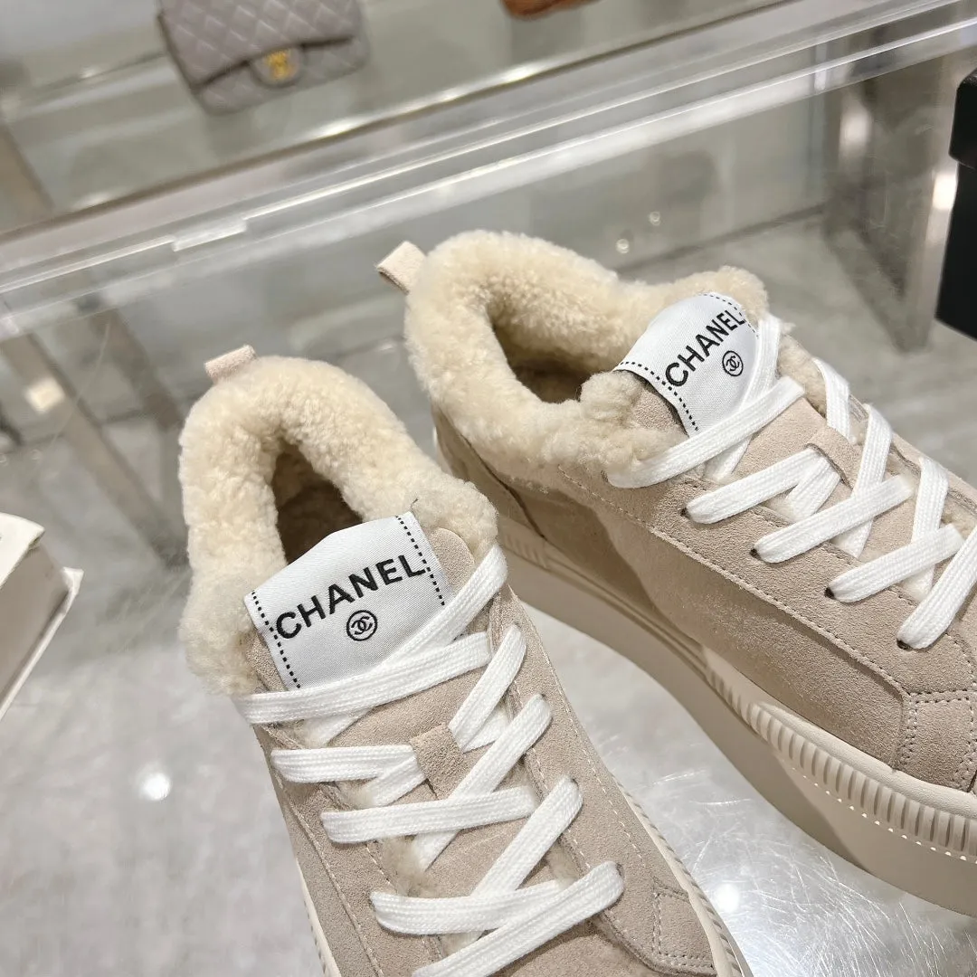 Light CHANEL With Wool Sneaker VR-enabled Summer markdown Suede 944557  Beige Lining