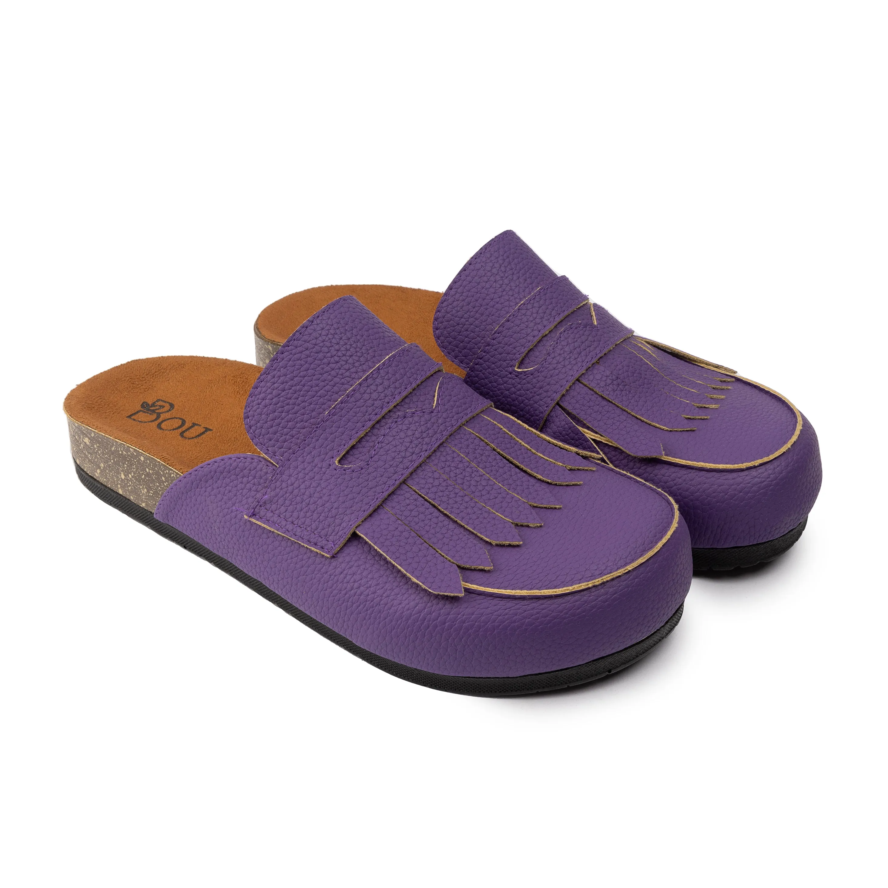 Loafer Clogs " Fringed " - Velvet Violet